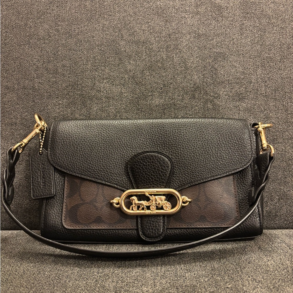 Coach Black and Brown Shoulder Bag
